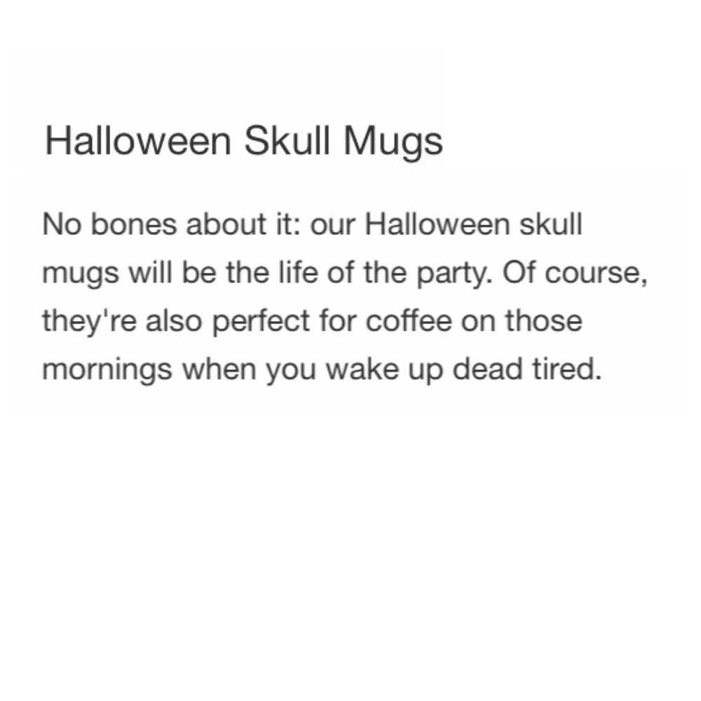 Williams-Sonoma Halloween Skull Mug